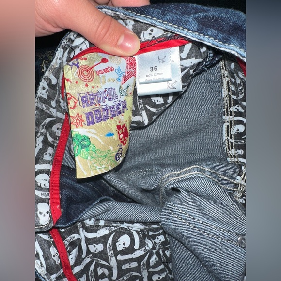 Artful Dodger Embroidered Wide/Baggy Leg Jeans - Picture 4 of 6